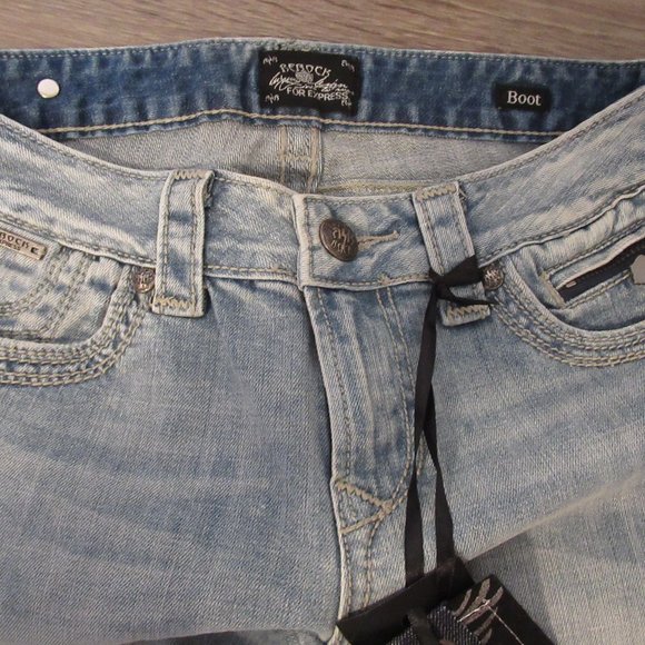 NWT EXPRESS REROCK BOOT Bootcut Blue Jeans Womens Size 4R 4 Regular - Picture 4 of 13